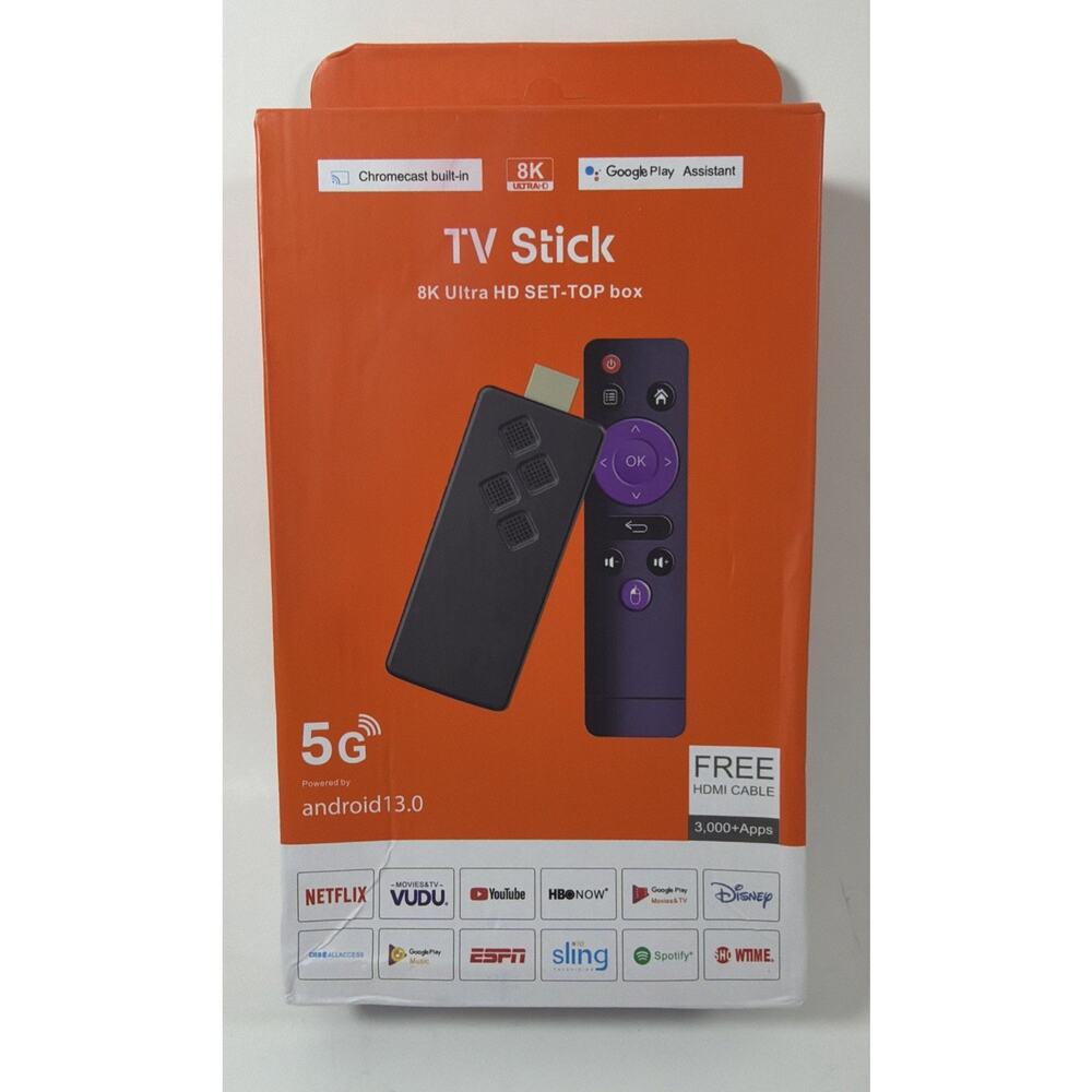 8K Ultra HD Android 13.0 - 5G Streaming TV Stick Ultra HD Set Top Box 2GB + 8GB